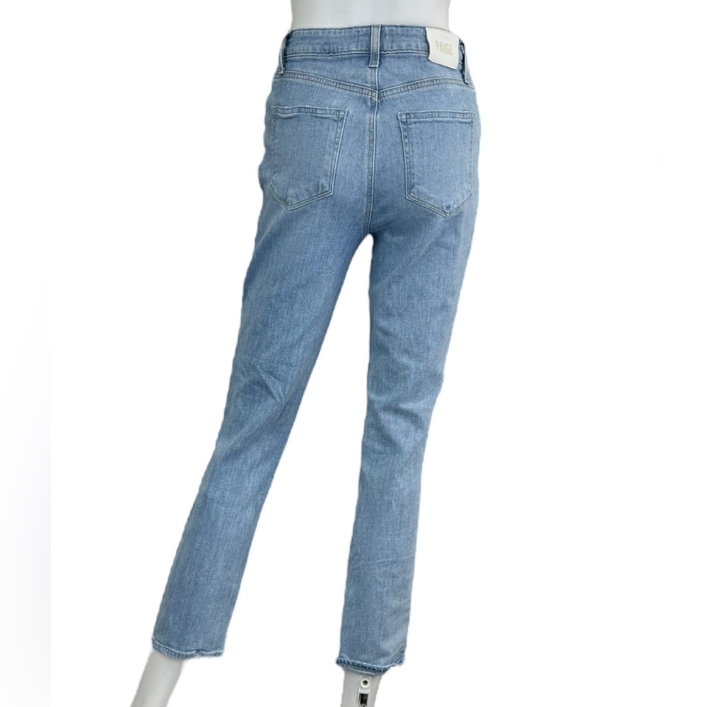 PAIGE Blue Distressed Sarah Slim Jeans Size 28 - Picture 3 of 9